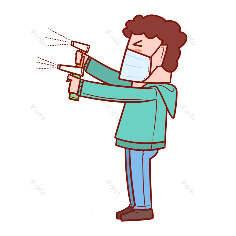 卡通图片,素材元素,人物PNG,戴口罩免抠素材